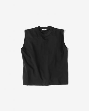  / DRY COTTON JERSEY NO-SLEEVE PULLOVER / BLACK