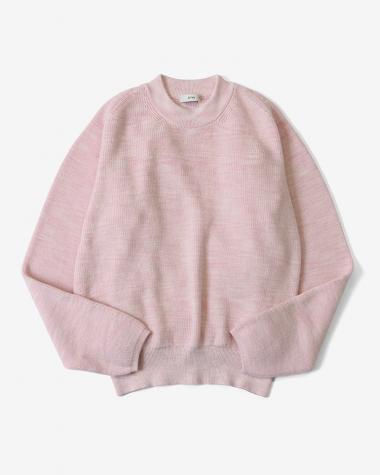  / COTTON SILK CREWNECK SWEATER / PINK