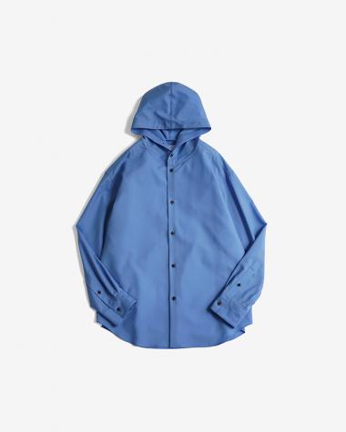 / Dropped Shoulder Top with Hood / BLUE