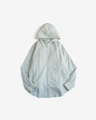  / Dropped Shoulder Top with Hood / BLUE STRIPE
