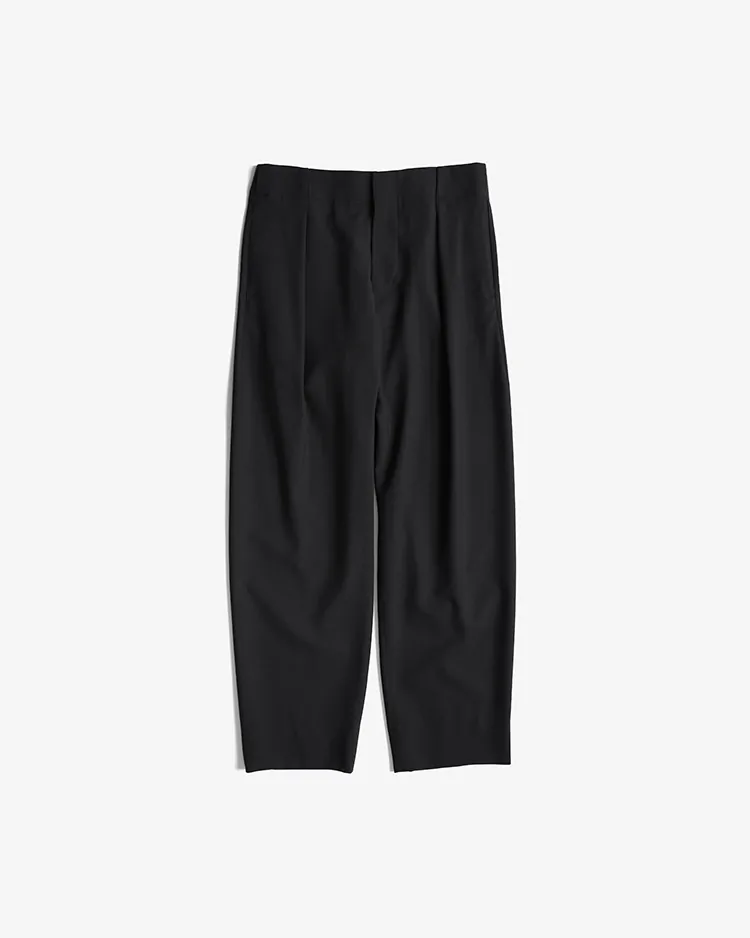 OVERCOAT / Pleated Trouser with Loops / Coal BLACK(WOMEN)