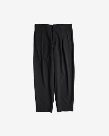  / Pleated Trouser with Loops / Coal BLACK