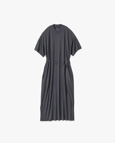  / Wool Cordura® Jersey Mock Neck Dress / C.GRAY
