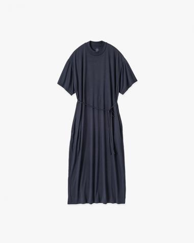  / Wool Cordura® Jersey Mock Neck Dress / NAVY
