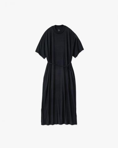  / Wool Cordura® Jersey Mock Neck Dress / BLACK