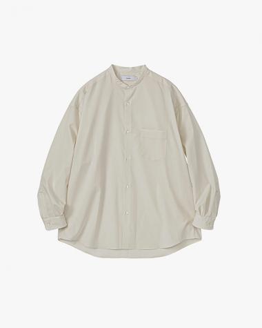 / Fine Wool Tropical Oversized Band Collar Shirt / KINARI