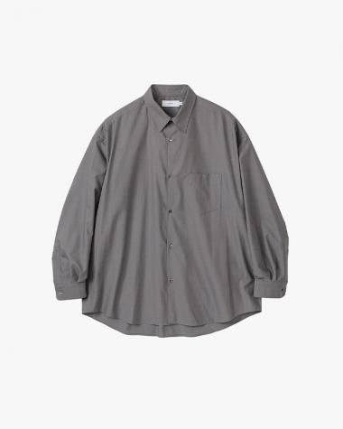  / Fine Wool Tropical Oversized Regular Collar Shirt / GRAY