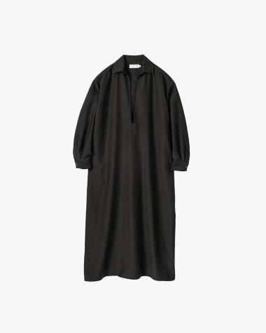  / Wool Cupro Skipper Dress / BLACK