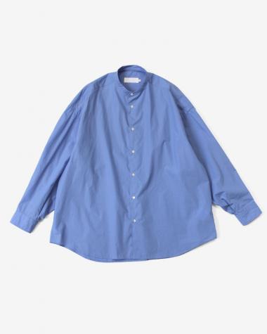  / Broad L/S Oversized Band Collar Shirt / BLUE