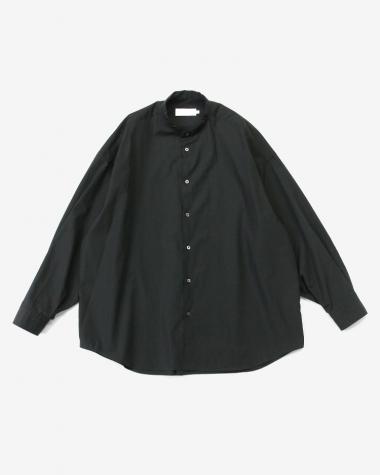  / Broad L/S Oversized Band Collar Shirt / BLACK