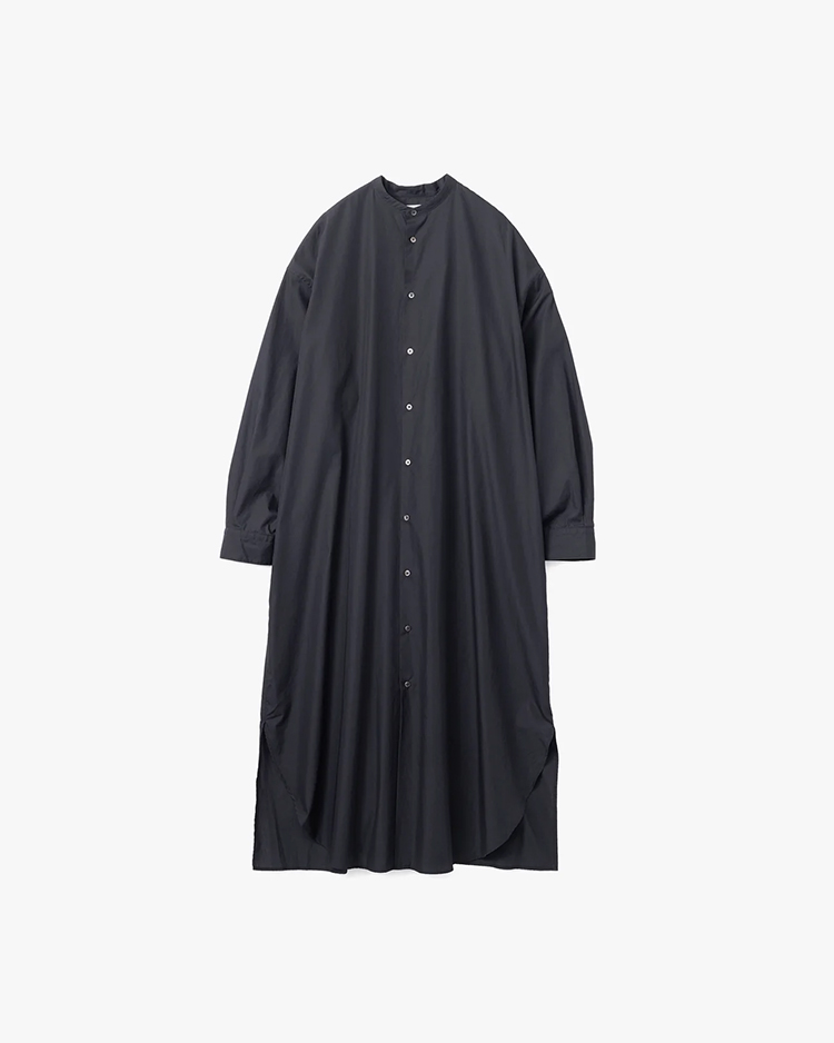 Graphpaper (WOMEN) / Broad Band Collar Oversized Shirt Dress / BLACK