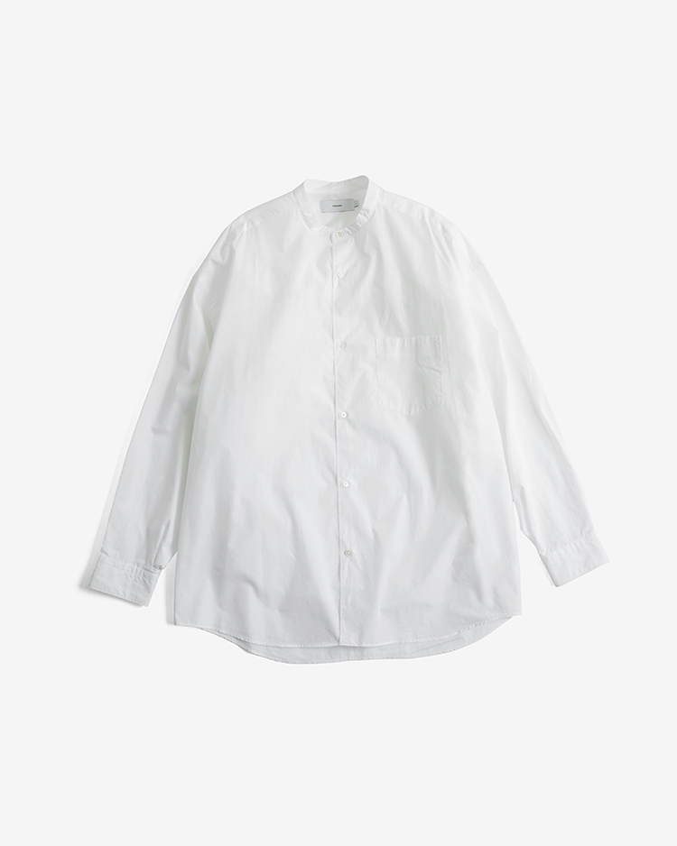 Graphpaper (MEN) / Broad L/S Oversized Band Collar Shirt / WHITE