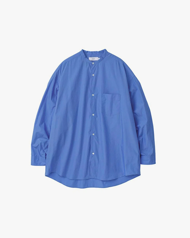 Graphpaper (MEN) / Broad L/S Oversized Band Collar Shirt / BLUE