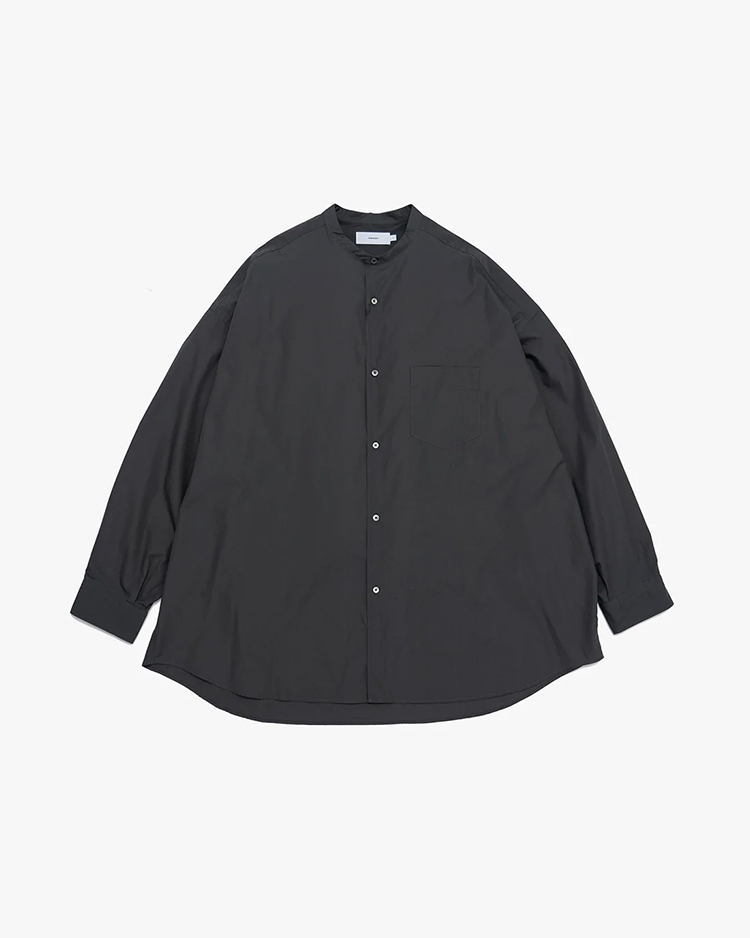 Graphpaper (MEN) / Broad L/S Oversized Band Collar Shirt / C.GRAY