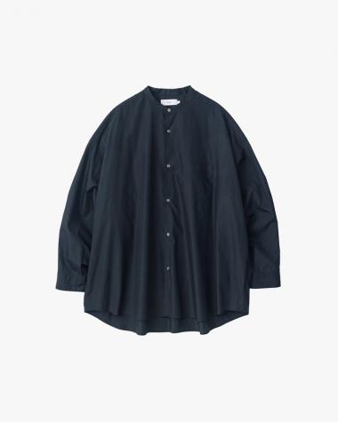  / Broad L/S Oversized Band Collar Shirt / NAVY