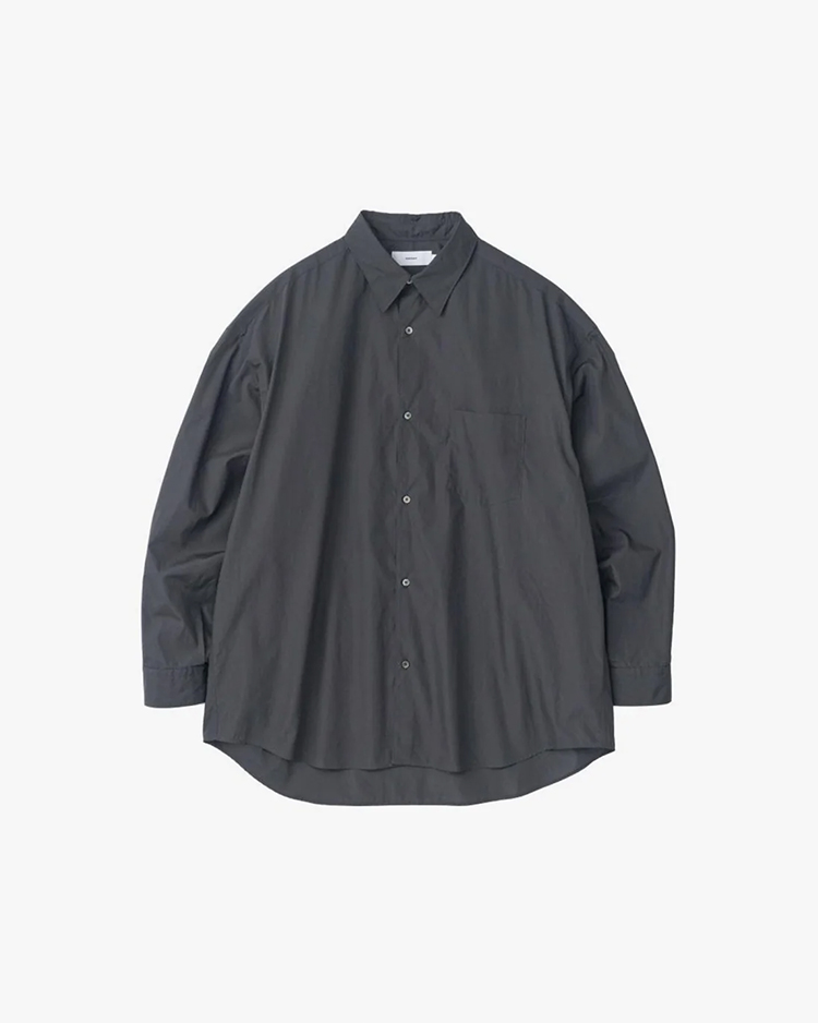 Broad L/S Oversized Regular Collar Shirt / C.GRAY | Graphpaper
