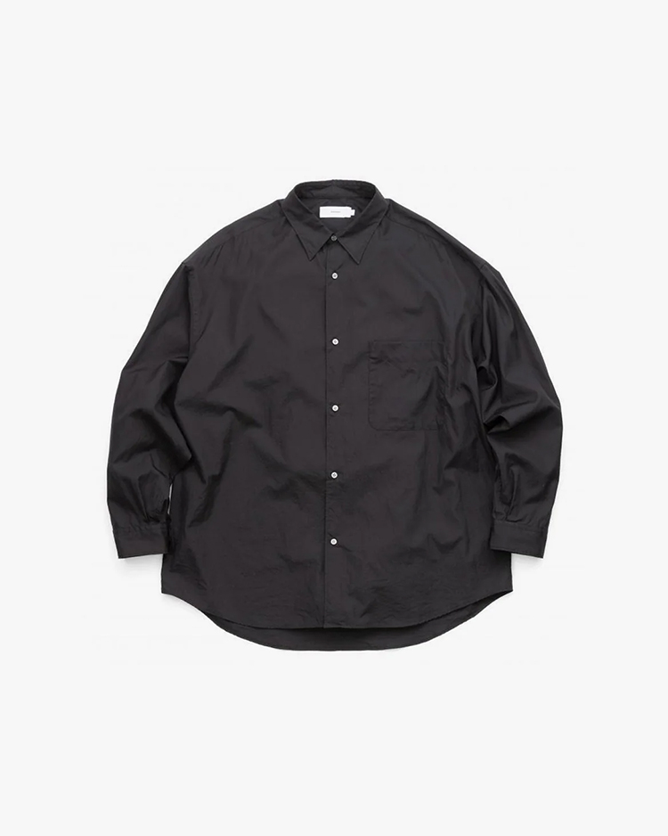 Graphpaper (MEN) / Broad L/S Oversized Regular Collar Shirt / BLACK
