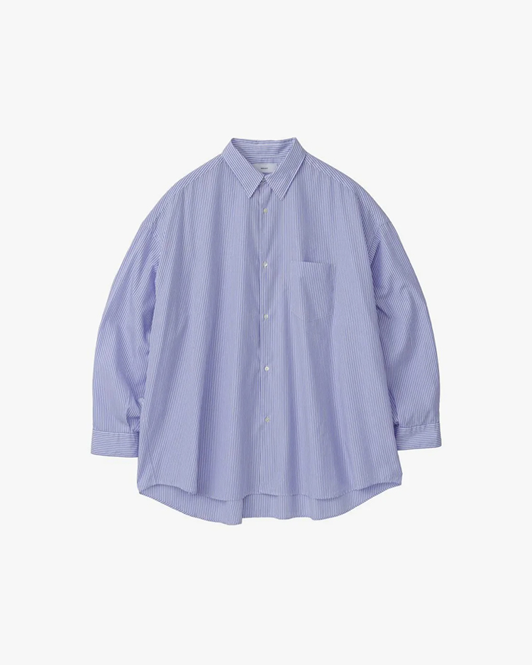 Graphpaper (MEN) / Broad L/S Oversized Regular Collar Shirt / BLUE-ST