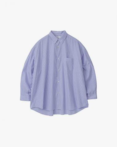  / Broad L/S Oversized Regular Collar Shirt / BLUE-ST
