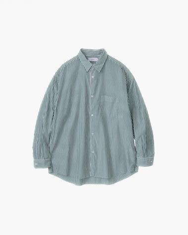  / Broad L/S Oversized Regular Collar Shirt / GREEN-ST