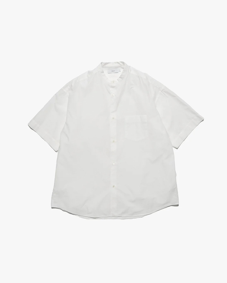 Graphpaper (MEN) / Broad S/S Oversized Band Collar Shirt / WHITE