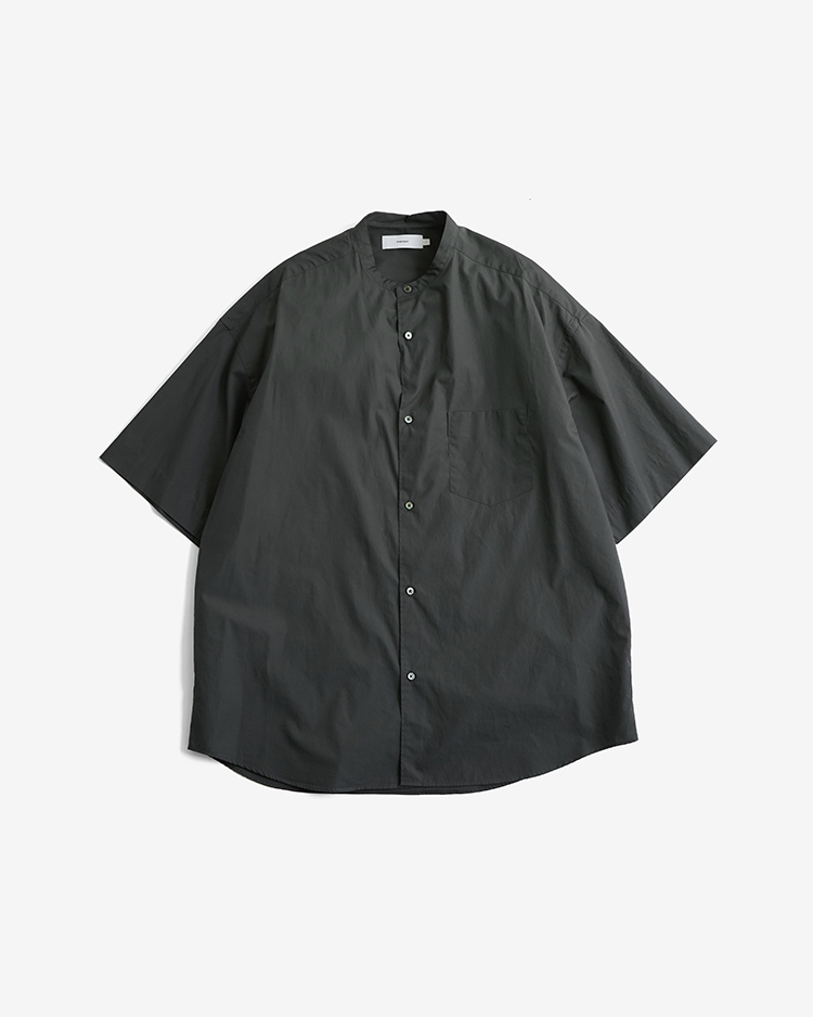 Graphpaper (MEN) / Broad S/S Oversized Band Collar Shirt / C.GRAY