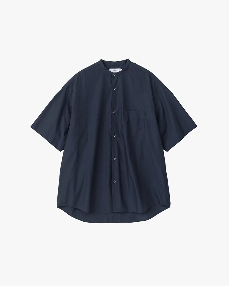 Graphpaper (MEN) / Broad S/S Oversized Band Collar Shirt / NAVY