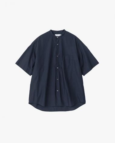  / Broad S/S Oversized Band Collar Shirt / NAVY