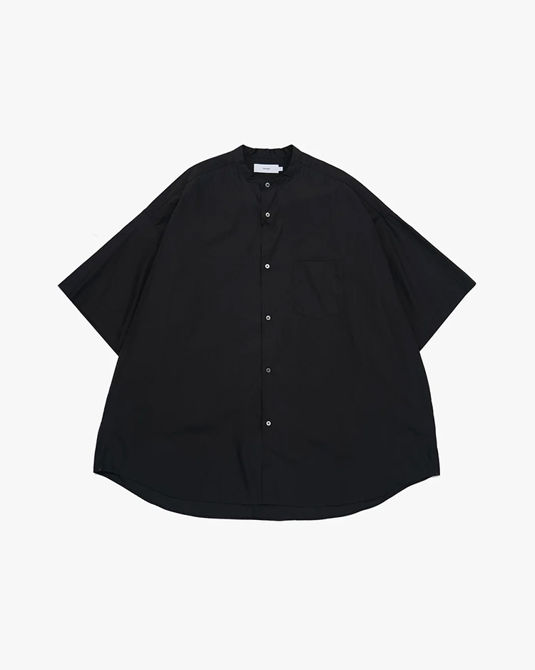 Graphpaper (MEN) / Broad S/S Oversized Band Collar Shirt / BLACK