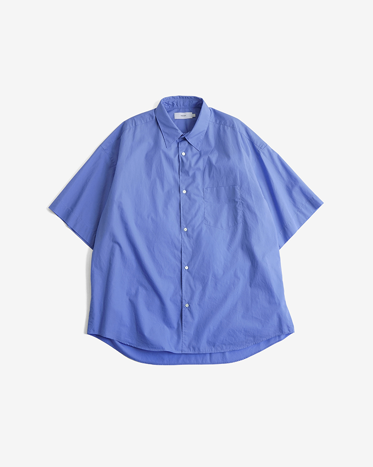 Graphpaper (MEN) / Broad S/S Oversized Regular Collar Shirt / BLUE