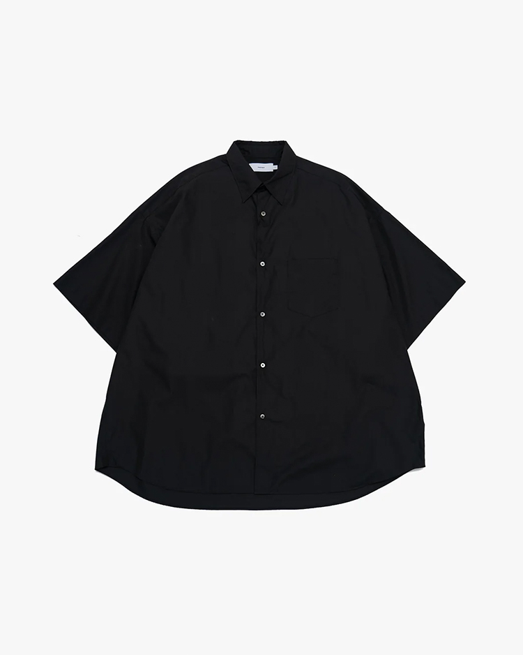 Graphpaper (MEN) / Broad S/S Oversized Regular Collar Shirt / BLACK