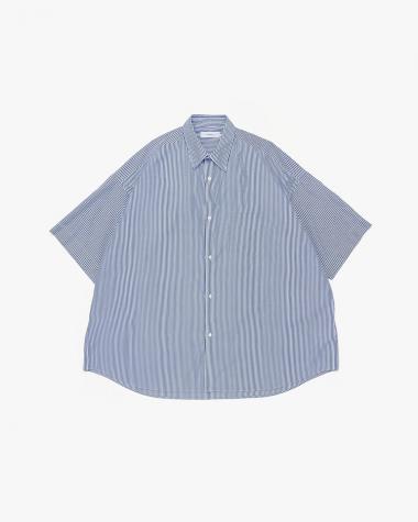  / Broad S/S Oversized Regular Collar Shirt / BLUE-ST