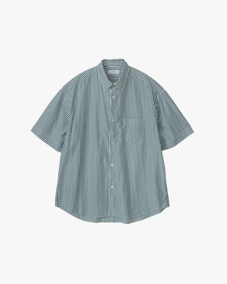 Graphpaper (MEN) / Broad S/S Oversized Regular Collar Shirt / GREEN-ST