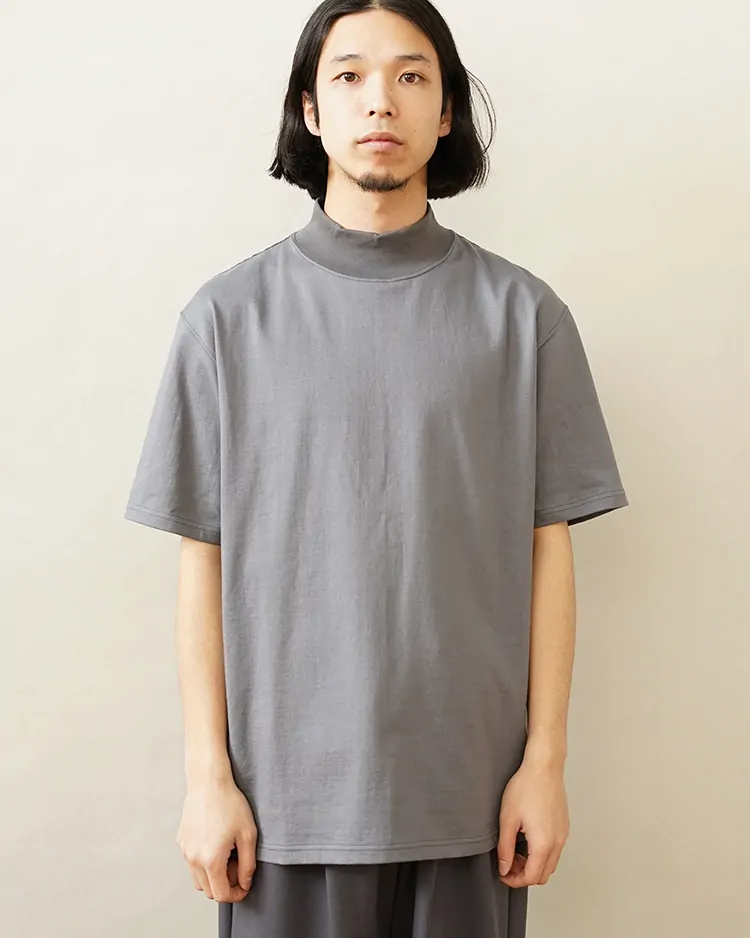 Graphpaper (MEN) / S/S Mock Neck Tee / GRAY