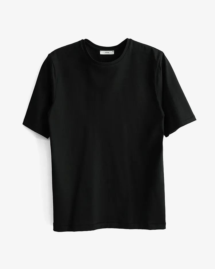 ATON (WOMEN) / SUVIN60/2 PERFECT SHORT SLEEVE / BLACK