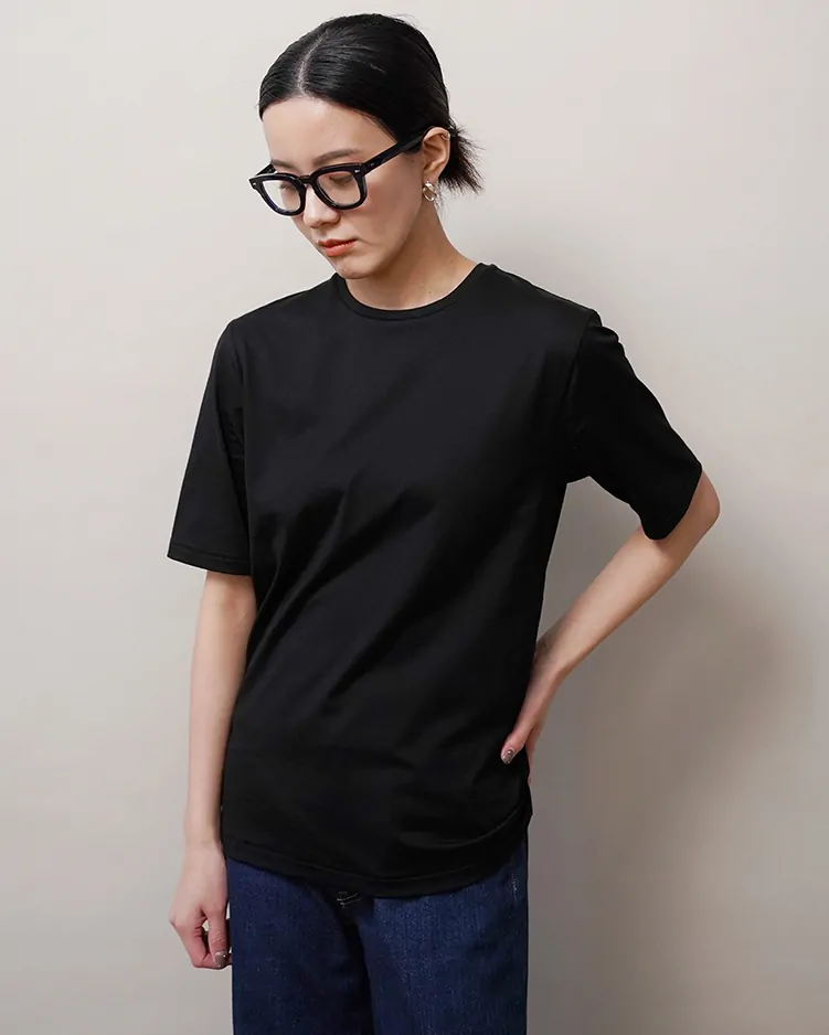 ATON (WOMEN) / SUVIN60/2 PERFECT SHORT SLEEVE / BLACK