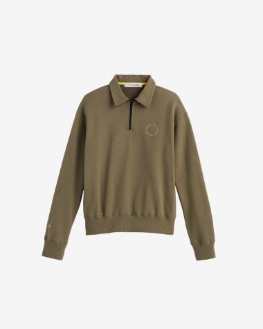  / Cotton Cordura French Terry Quarter Zip Pullover / OLIVE