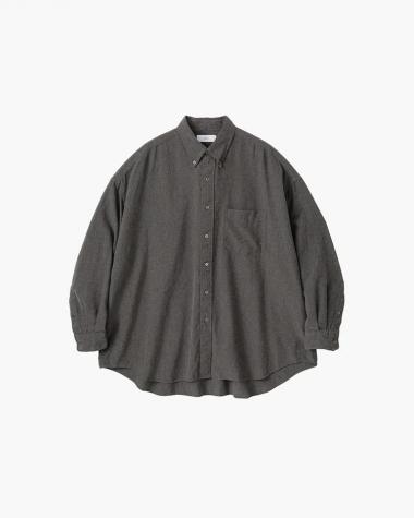  / Linen Cupro L/S Oversized B.D Shirt / GRAY