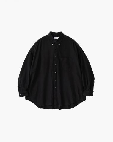  / Linen Cupro L/S Oversized B.D Shirt / BLACK