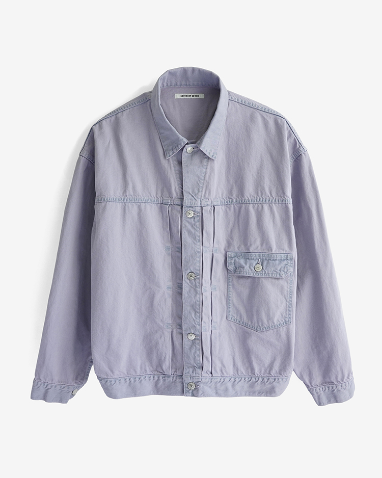 SEVEN BY SEVEN / 1ST TYPE DENIM JACKET - Garment dyed - /PURPLE