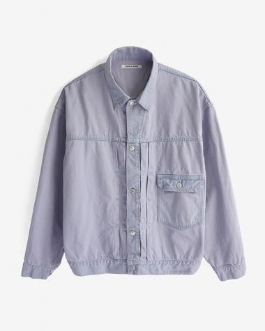  / 1ST TYPE DENIM JACKET - Garment dyed - /PURPLE