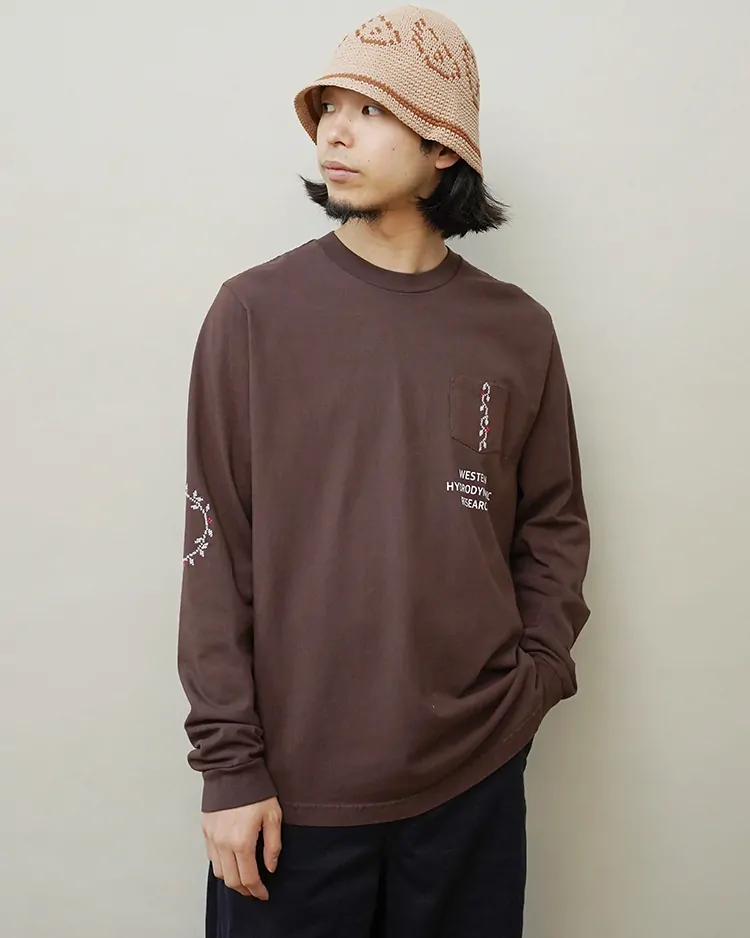 ADISH / Adish x WESTERN HYDRODYNAMIC RESEARCH / Nafnuf Logo Long Sleeve Shirt / BROWN