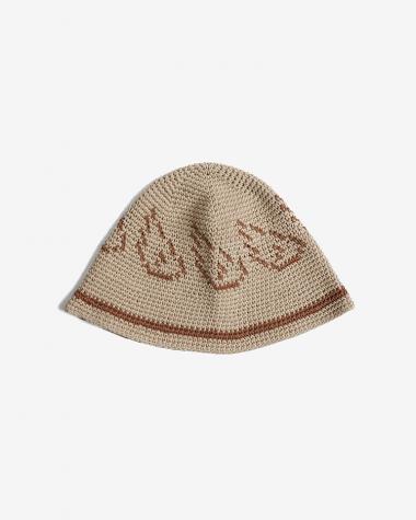  / Crocheted Cotton Bucket Hat / LIGHT ORANGE