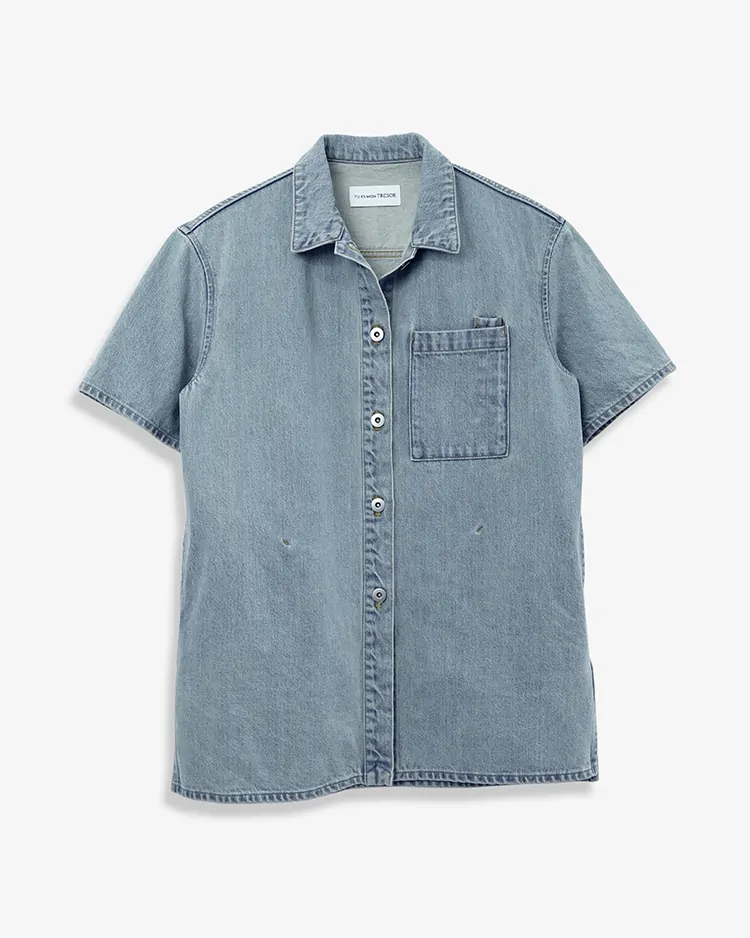 Tu es mon Tresor / Short Sleeve Denim Jacket - Solid 7year (TEMT-JK241-7Y)