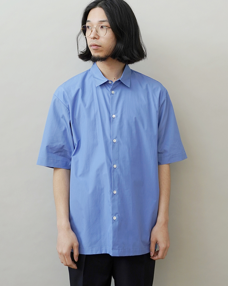 SUVIN BROAD OVERSIZED SHORT SLEEVE SHIRT / LT.BLUE | ATON