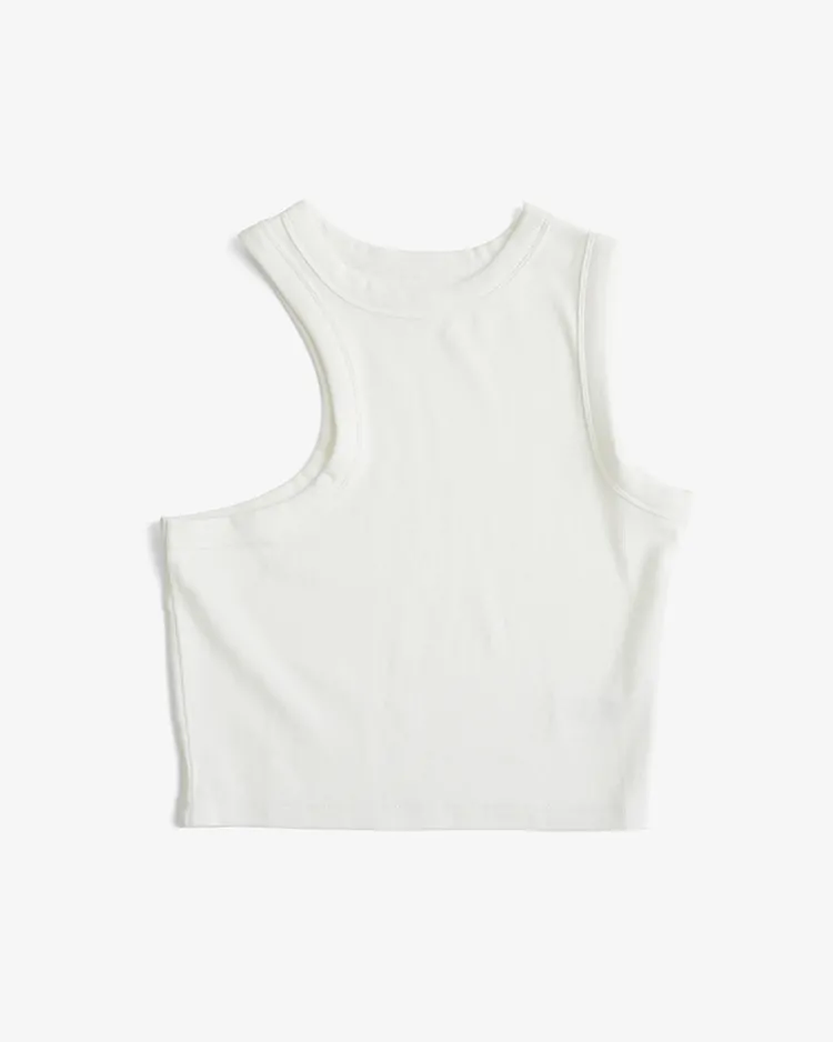 TW / Asymmetry Rib Tank / WHITE