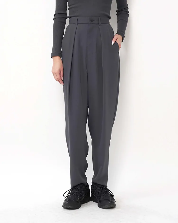 Graphpaper (WOMEN) / Satin Tapered Trousers / C.GRAY