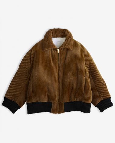  / Cotton Corduroy Puffer Blouson / CAMEL