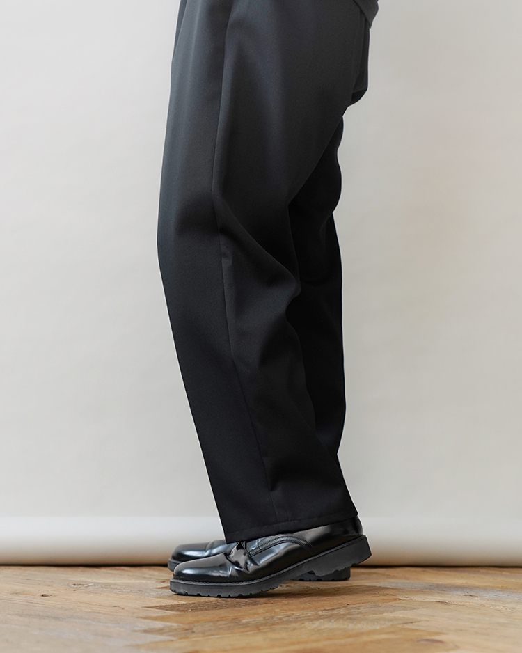 Scale Off Wool Wide Tapered Chef Pants / BLACK | Graphpaper