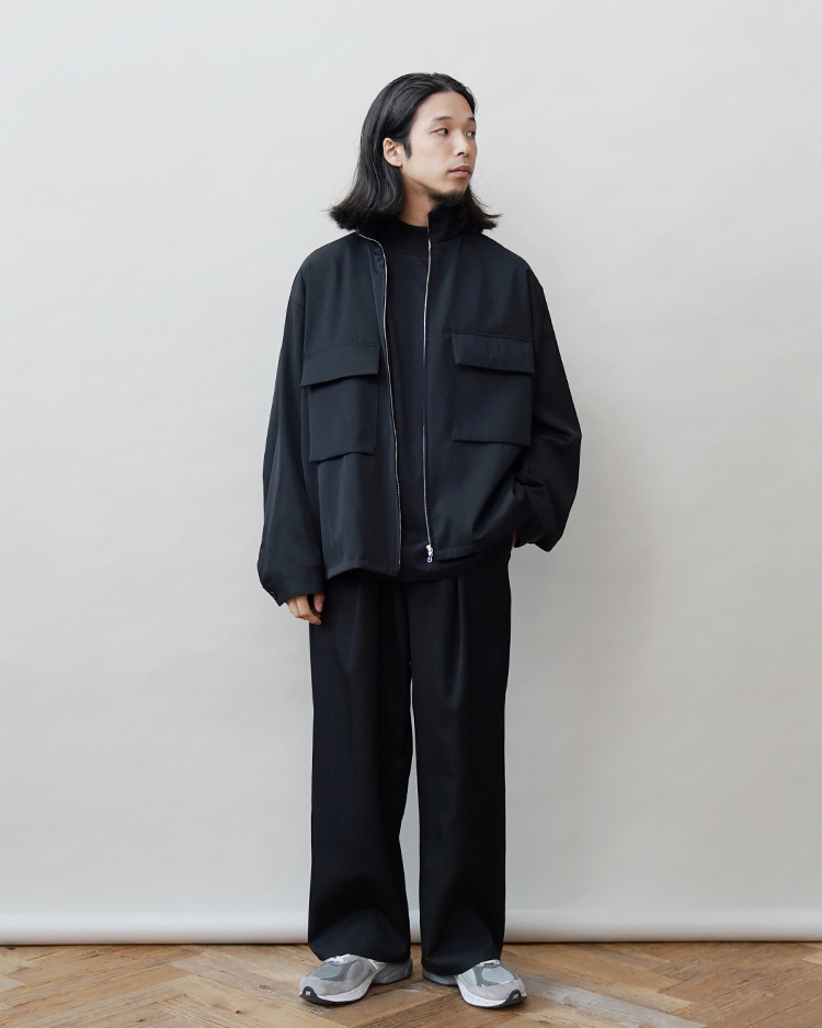 Light Doeskin Stand Collar Jacket / BLACK | Graphpaper (MEN  